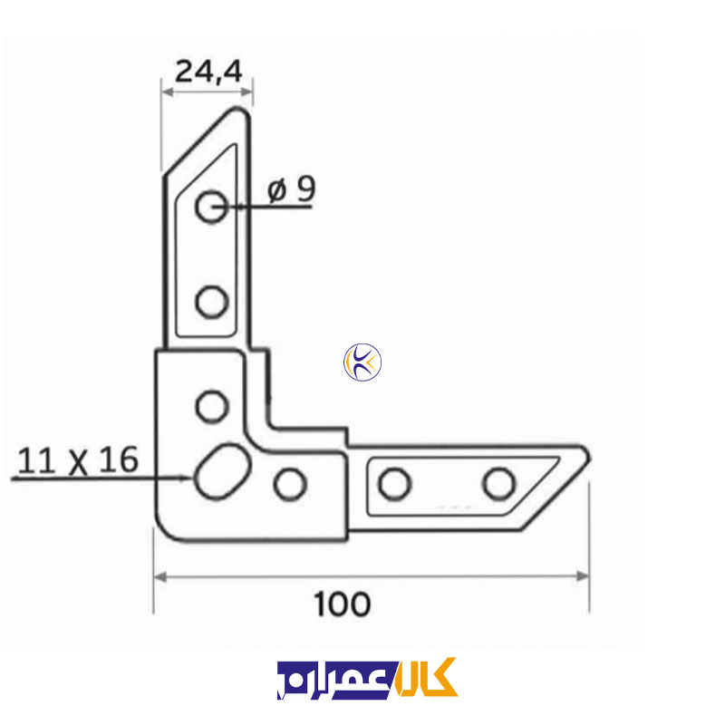 گوشه فلنج گالوانیزه سایز 30