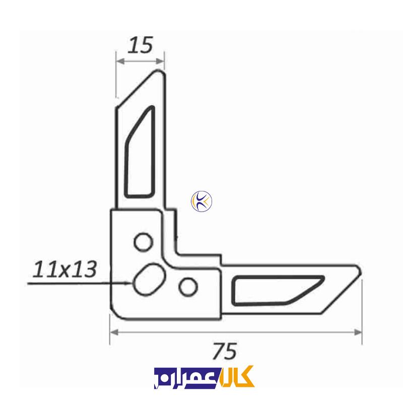 گوشه فلنج گالوانیزه سایز 20