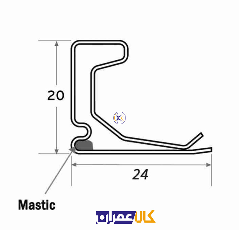 پروفیل فلنج گالوانیزه ماستیکدار سایز 20