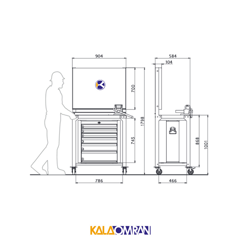 میز کار حرفه ای شاهرخ ابزار کد T725S