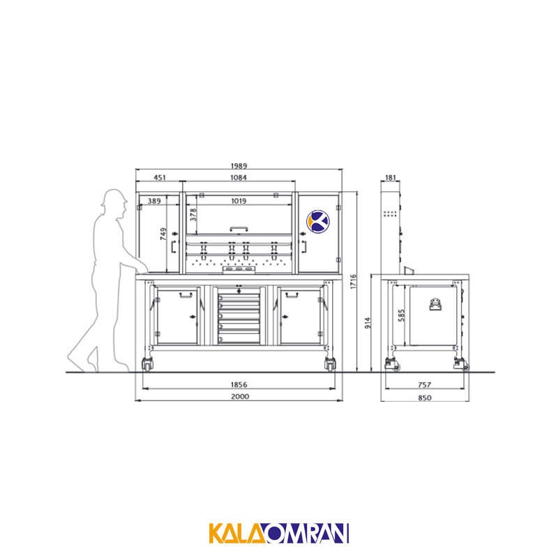 میز کار حرفه ای شاهرخ ابزار کد T182W