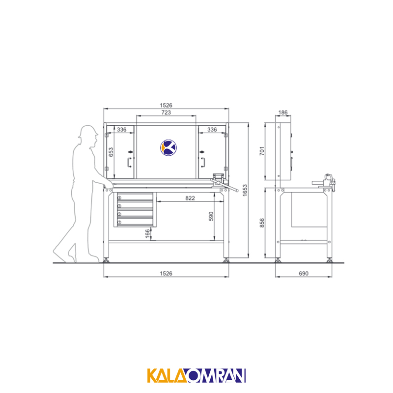 میز کار حرفه ای شاهرخ ابزار کد T540B