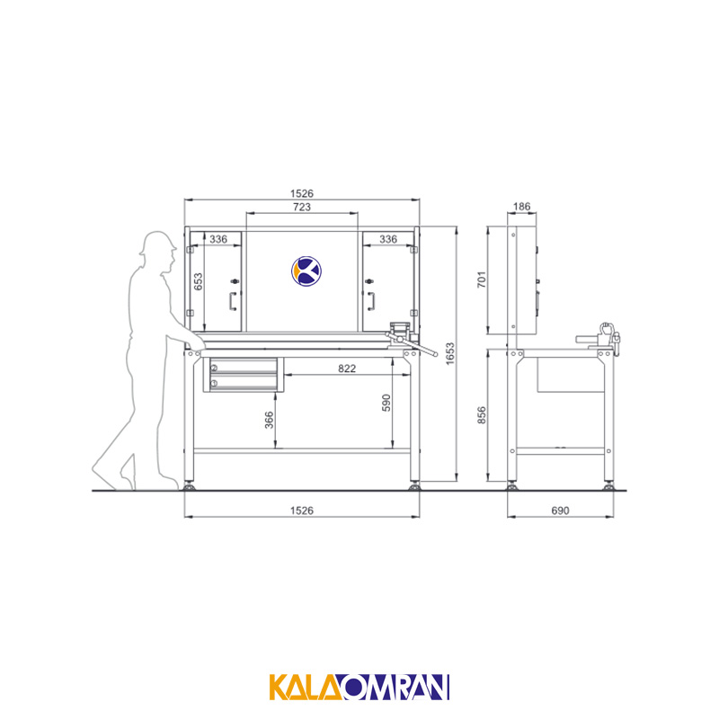 میز کار حرفه ای شاهرخ ابزار کد T520B