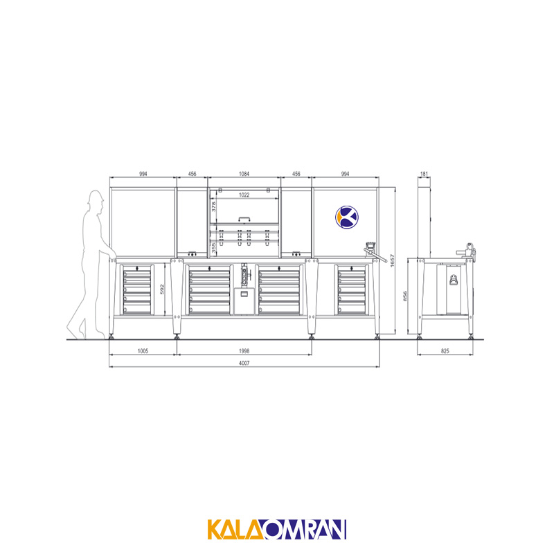 میز کار حرفه ای شاهرخ ابزار کد T400S