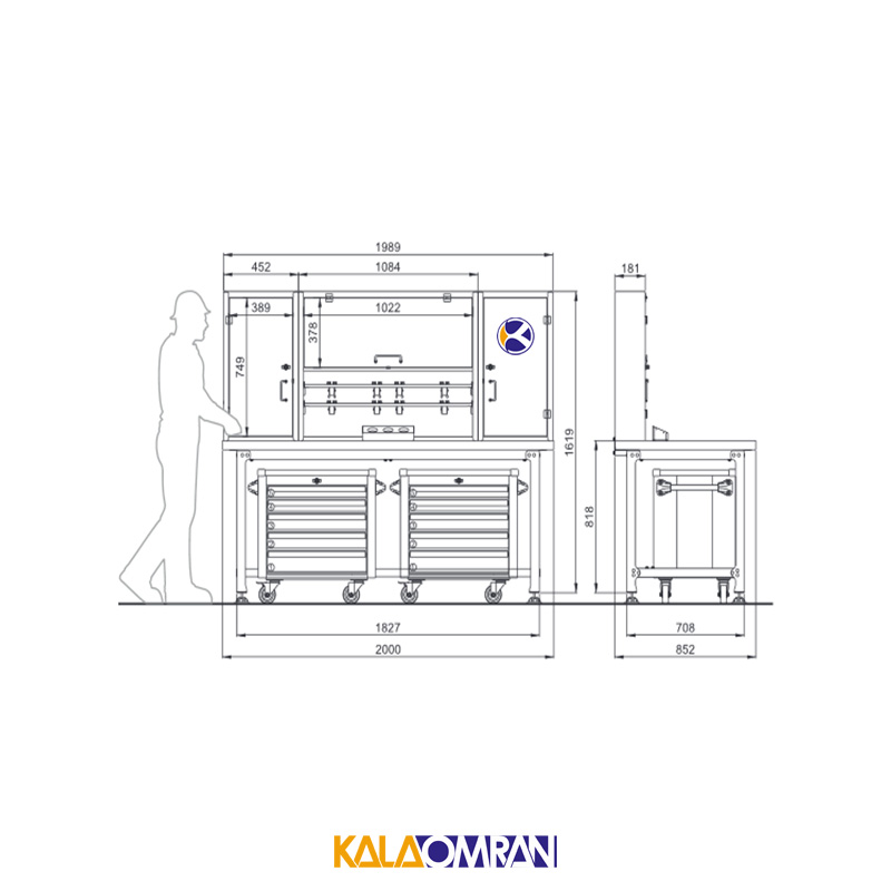 میز کار حرفه ای شاهرخ ابزار کد T285W