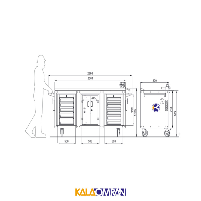 میز کار حرفه ای شاهرخ ابزار کد T203
