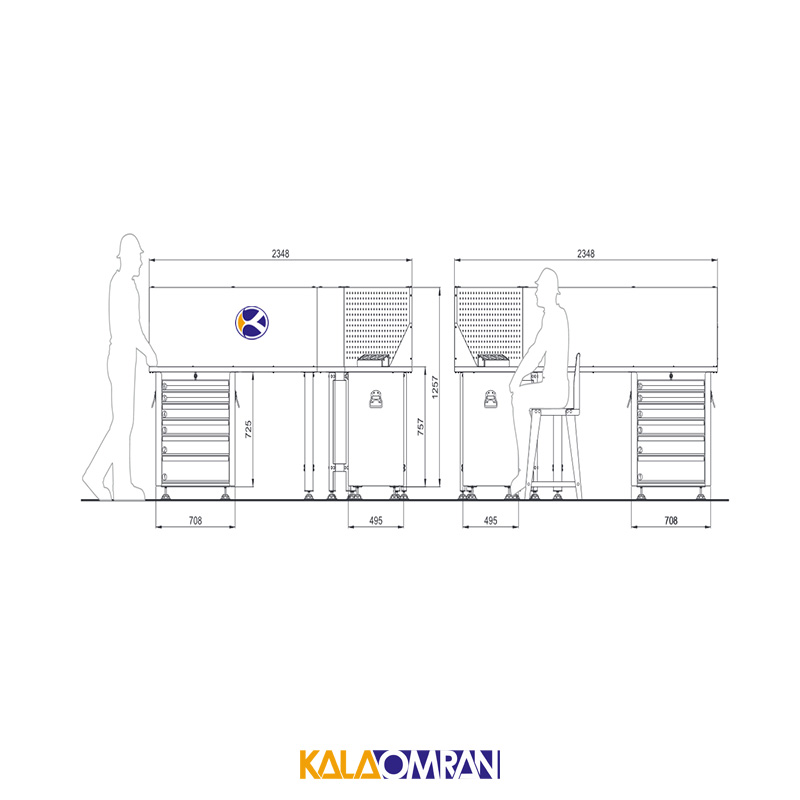 میز کار حرفه ای شاهرخ ابزار کد T1S