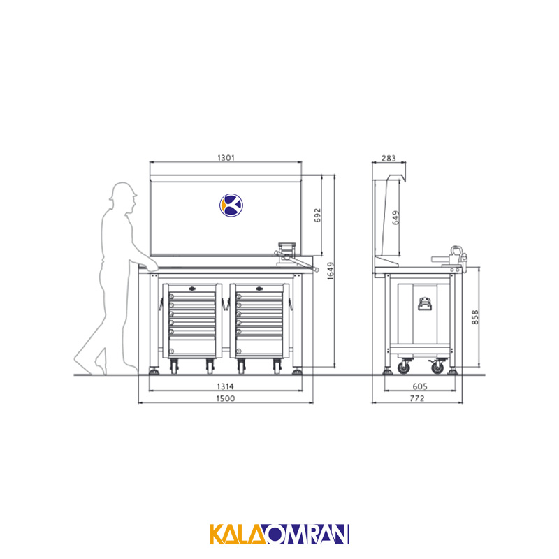 میز کار حرفه ای شاهرخ ابزار کد T153EW
