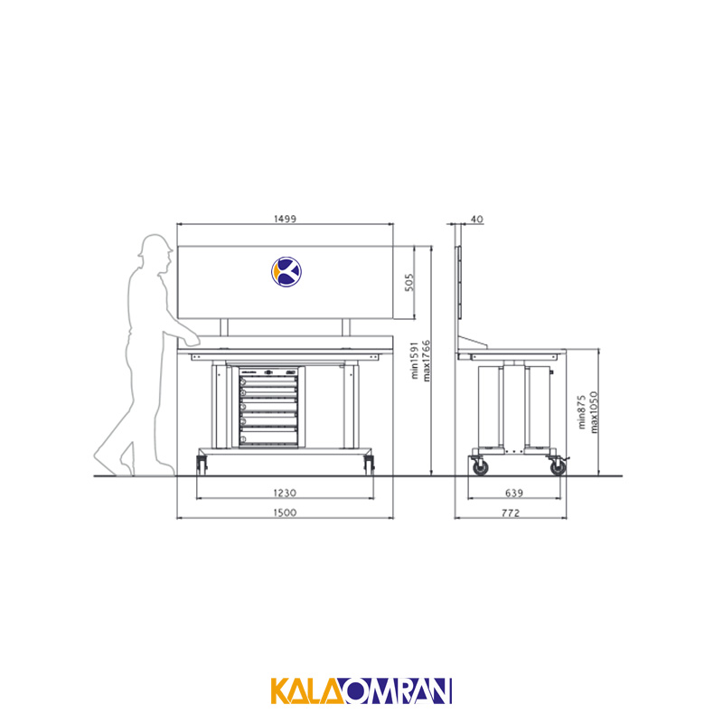 میز کار حرفه ای شاهرخ ابزار کد T152E