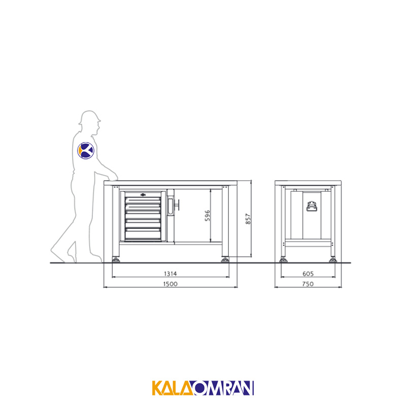 میز کار حرفه ای شاهرخ ابزار کد T151BW