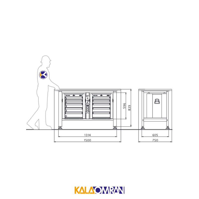 میز کار حرفه ای شاهرخ ابزار کد T151S