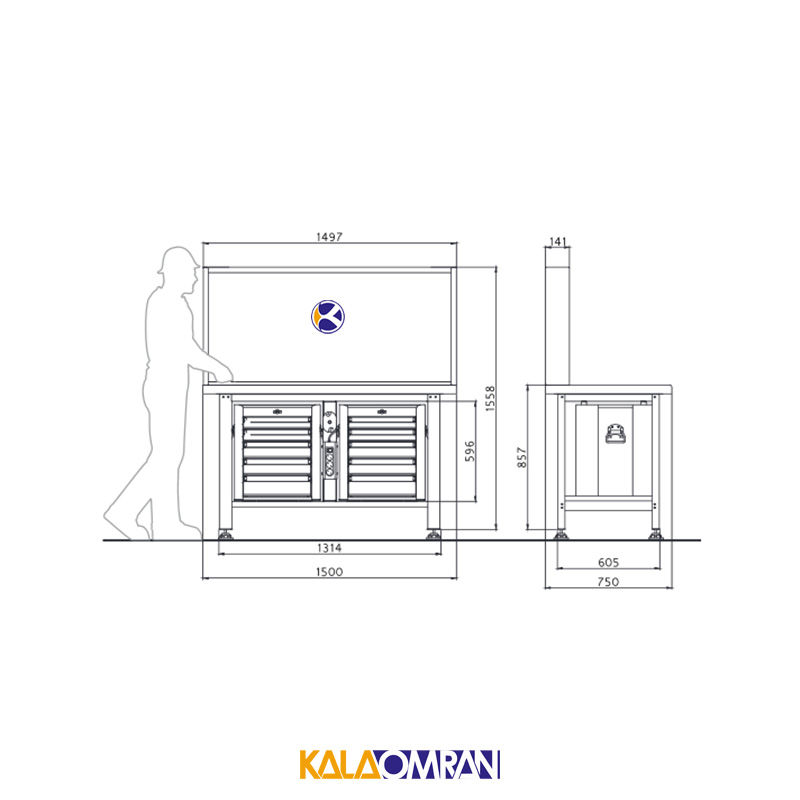 میز کار حرفه ای شاهرخ ابزار کد T151EW