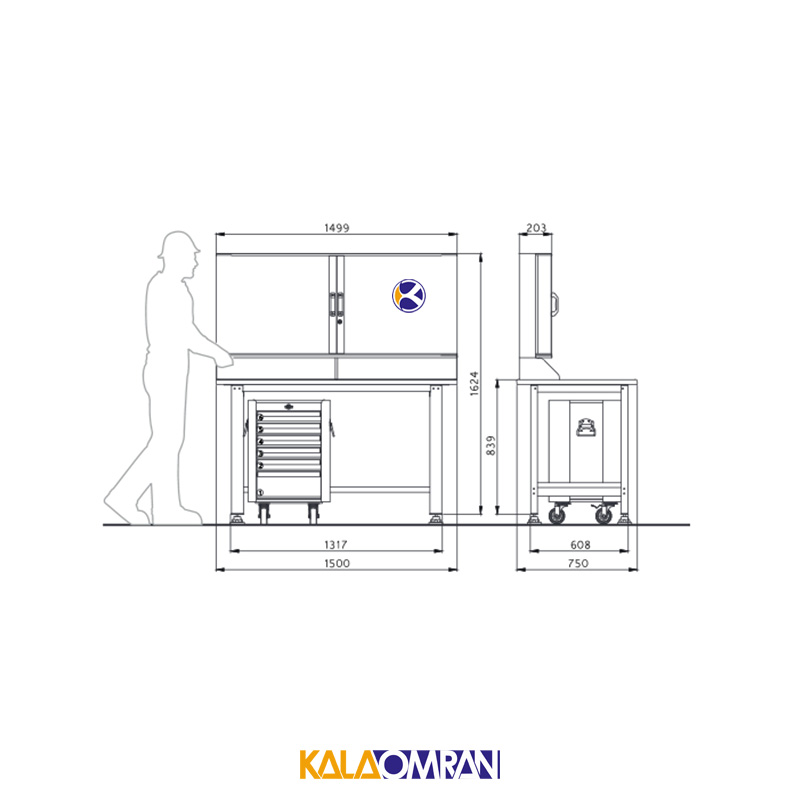 میز کار حرفه ای شاهرخ ابزار کد T150S