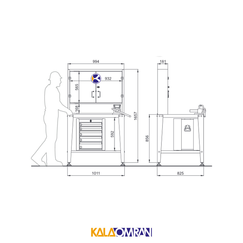 میز کار حرفه ای شاهرخ ابزار کد MT100