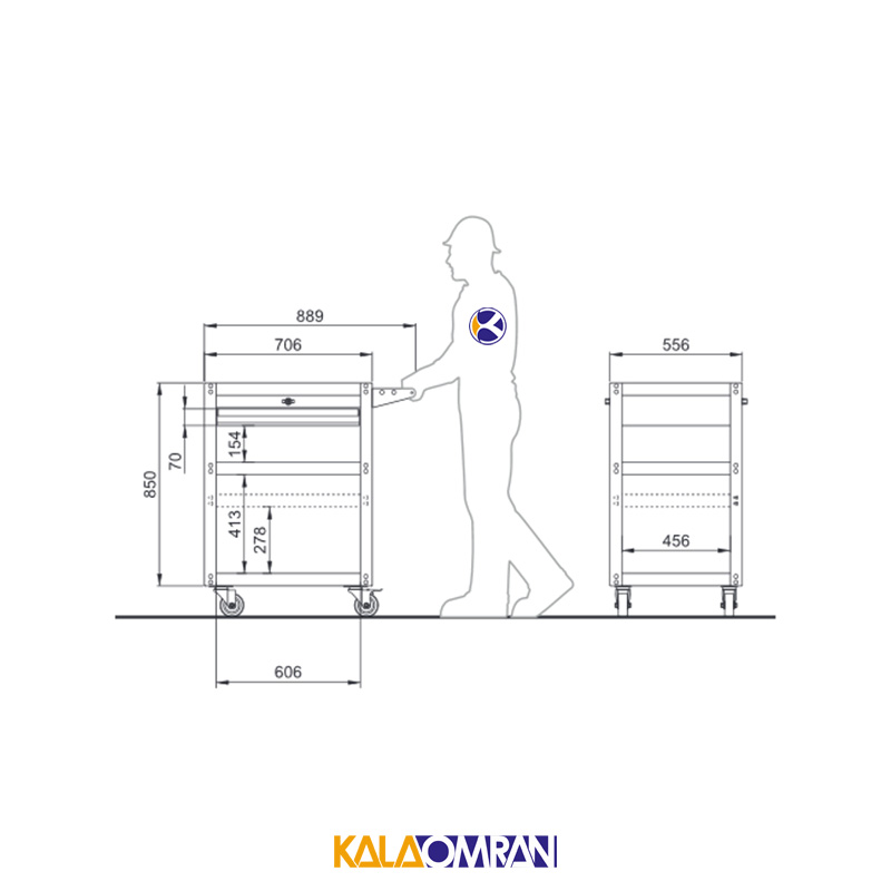 جعبه ابزار مونتاژ کاری شاهرخ ابزار کد D801