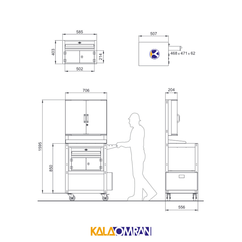 جعبه ابزار مونتاژ کاری شاهرخ ابزار کد 800S