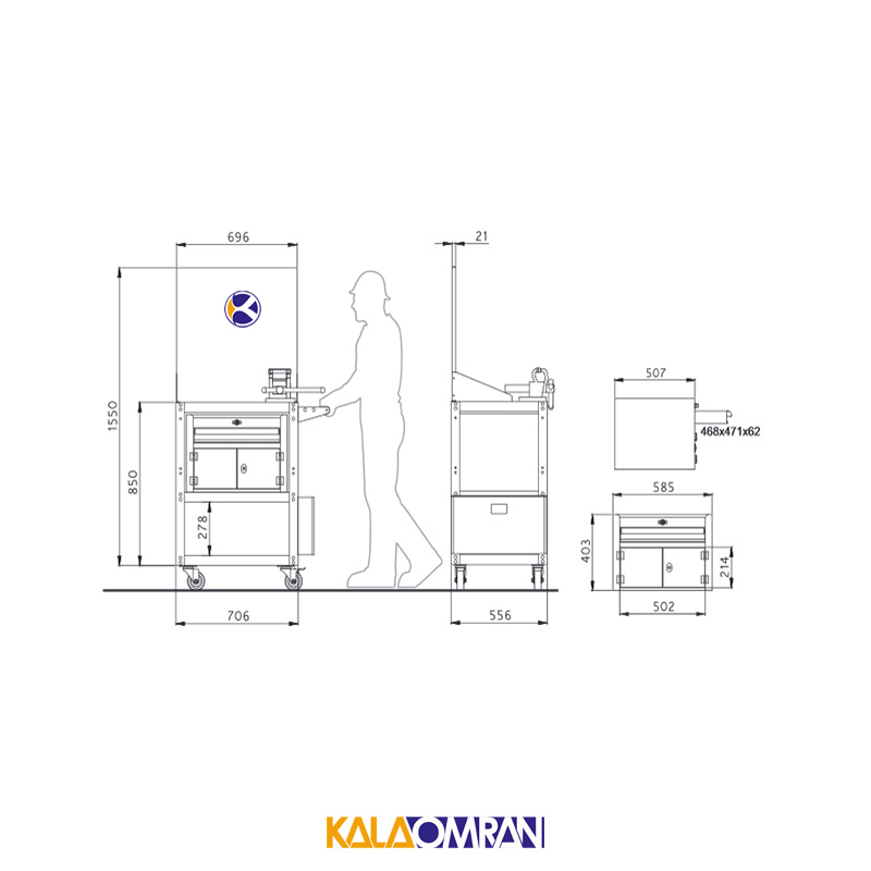 جعبه ابزار مونتاژ کاری شاهرخ ابزار کد 800B