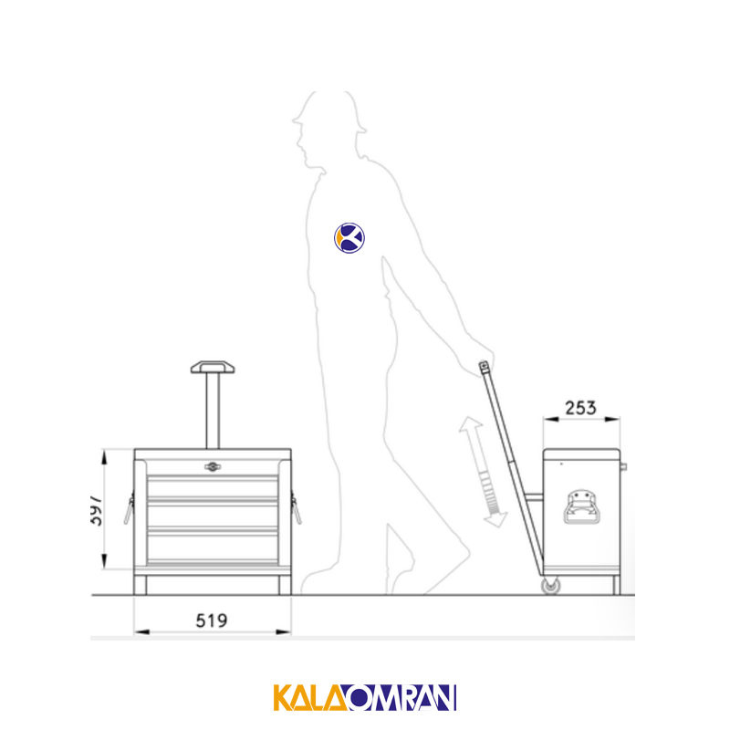 جعبه ابزار نیمه پرتابل شاهرخ ابزار کد 524G