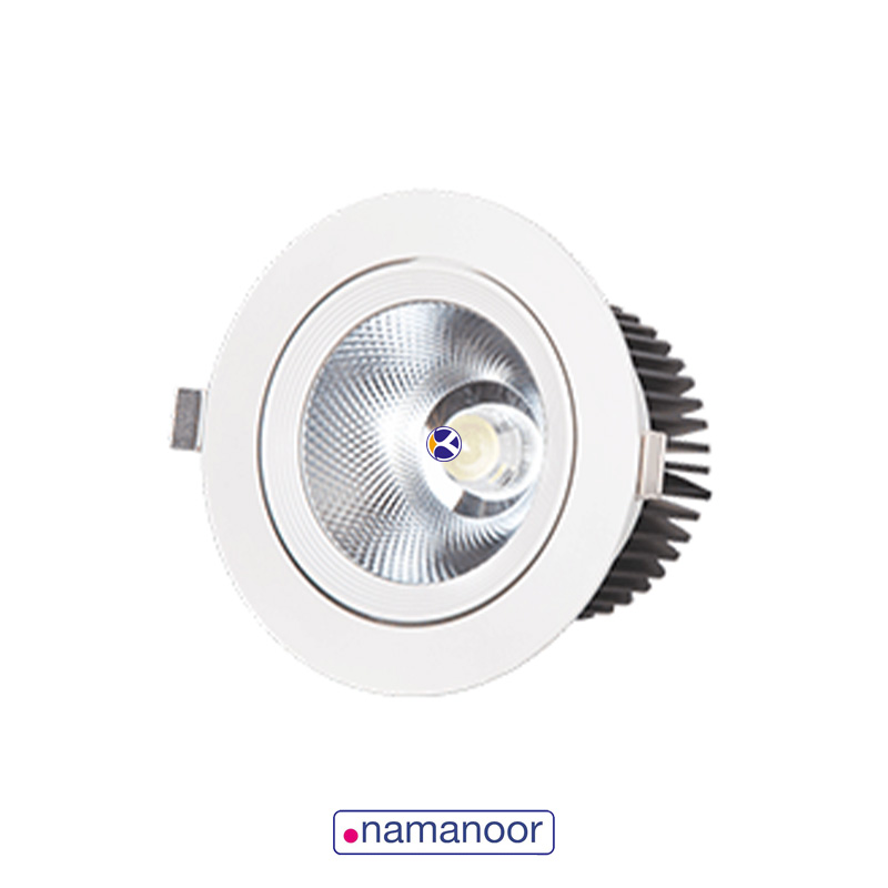 سیلندری 12 وات دور سفید سری 919 با سایز برش 90mm نمانور