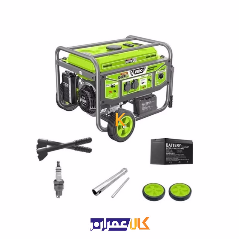 موتور برق بنزینی چرخدار 3500 وات مدل WD060313500 ویدو