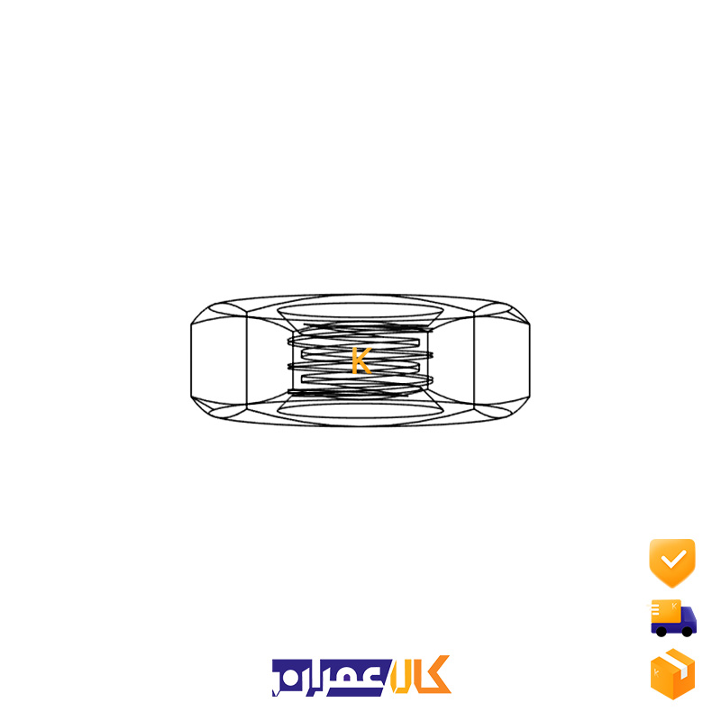 مهره شش گوش باریک سایز 8 میلی متر